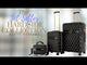 Video showcasing Marcy McKenna Jet Setter Hardside Carry-On luggage shown in high gloss classic black quilted design. Being called the most organized luggage for women, this stylish designer carry-on suitcase is packed with innovative features that make traveling easy.